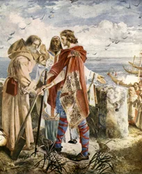 Egfrith Offering the Bishopric of Hexham to Cuthbert, 678