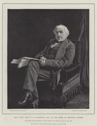 The Right Honourable W E Gladstone, MP, in his Room at Downing Street