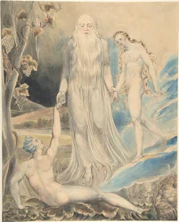 Angel of the Divine Presence Bringing Eve to Adam (The Creation of Eve: “And She Shall Be Called Woman”) (recto); Sketch for the Same (verso)