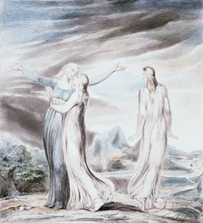 Naomi entreating Ruth and Orpah to return to the land of Moab