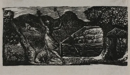 Shepherd Chases Away Wolf, from The Pastorals of Virgil