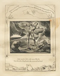 The Book of Job: Pl. 6, And smote Job with sore Boils from the sole of his foot to the crown of his head