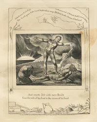 The Book of Job: Pl. 6, And Smote Job with Sore Boils from the Sole of His Foot to the Crown