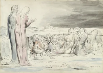 The Circle of Traitors: Alberti Brothers, illustration to the Divine Comedy by Dante Alighieri, 1824-27