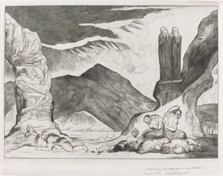 The Circle of the Falsifiers; Dante and Virgil Covering their Noses because of the Stench
