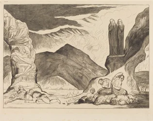 The Circle of the Falsifiers: Dante and Virgil Covering their Noses because of the Stench