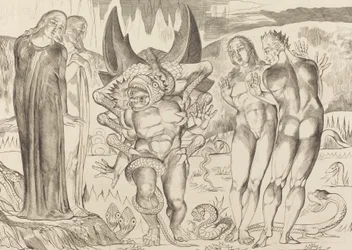 The Circle of the Thieves, Agnolo Brunelleschi Attacked by a Six-Footed Serpent