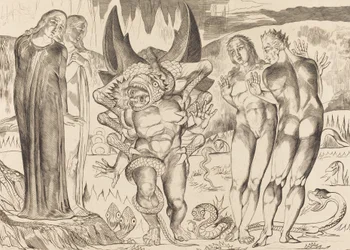 The Circle of the Thieves, Agnolo Brunelleschi Attacked by a Six-Footed Serpent