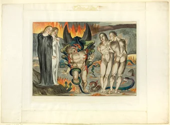 The Circle of the Thieves; Agnolo Brunelleschi Attacked by a Six-Footed Serpent. Inferno, canto XXV