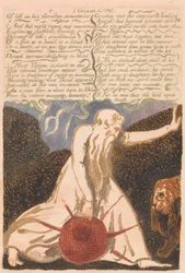 The First Book of Urizen, Plate 20, "Of Life Forsaken Mountains . . . ." (Bentley 23)
