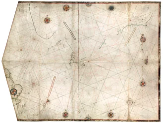 Portulan Chart Constructed by William Borough Showing the Sea Area of the North Sea and Baltic, from the East Coast of England to the Head of the Gulf of Sweden, c.1580