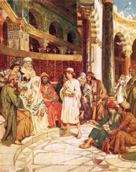 Christ speaking with the doctors in the temple in Jerusalem