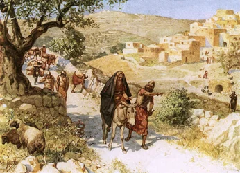 David, fleeing from Jerusalem, is cursed by Shimei