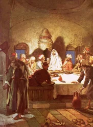 Jesus Breaking Bread and Giving His Disciples the Cup