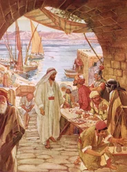 Jesus commanding Matthew, the publican, to follow him