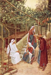 Jesus resting at Bethany at the house of his friends