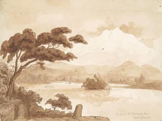 Landscape Scene with Lake and Mountains