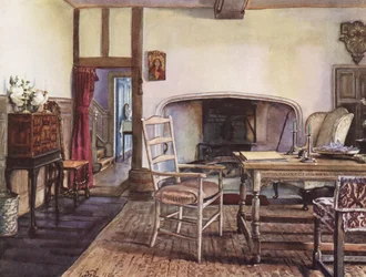 Interior decoration: A white hall