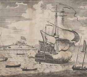 A View of Castle William by Boston in New England, early 18th century