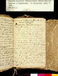 Clark Family Collection - Volume 6. Elkskin Journal, page 205, December 22-23, 1805