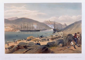 Balaklava Showing the State of the Quays and the Shipping in May 1855