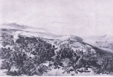 Second charge of the Guards, when they retook the two gun batteries at the Battle of Inkerman