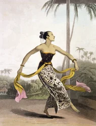 A Ronggeng or Dancing Girl, Plate 21 from Vol. I of 