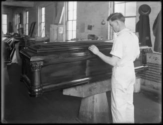 Inspecting a Casket, Oneida, New York, April 3, 1916