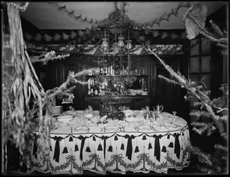 Interior of the residence of Mr. and Mrs. William Mill Butler, decorated for Christmas, January 4, 1917