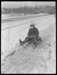 William Gray Hassler with his new sled