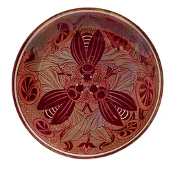 Red Lustre Beetle Plate, 1888-1907