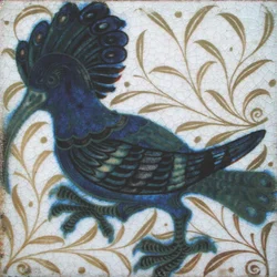 Tile with Hummingbird Design