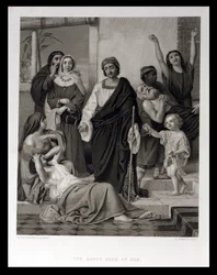 The Happy Days of Job, Engraved by H. Bourne