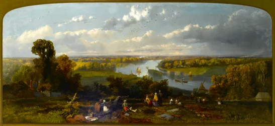 Picnic on Richmond Hill overlooking the River Thames, Surrey