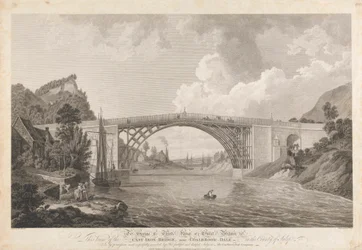 View of the Cast Iron Bridge near Coalbrookdale