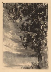 Moonlit Landscape with Tree at the Right
