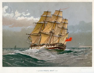 A Royal Navy 38 gun frigate
