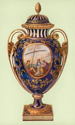 Vase, Sevres, bleu de roi, given by Gustavus III to Catherine II