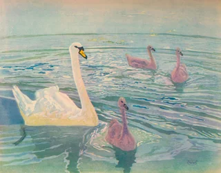 Swan and Cygnets, 1911, 1928