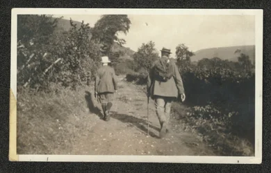 Ralph Vaughan Williams and Gustav Holst walking in the Malvern Hills, September 1921