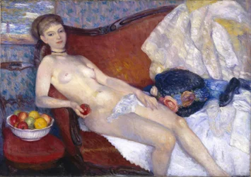 Female nude with apple