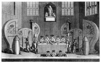 Drawing the State Lottery in Guildhall, City of London