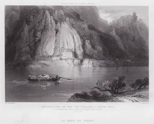 Inscription on the Via-Trajana, Kazan Pass (engraving)