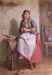 Girl Peeling Potatoes