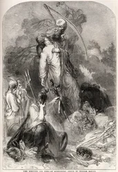 Allegory on the death of Arthur Wellesley (1769-1852), Duke of Wellington - drawing by William Harvey