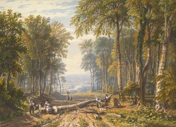 Woodcutters at Park Place, Henley, the River Thames Beyond