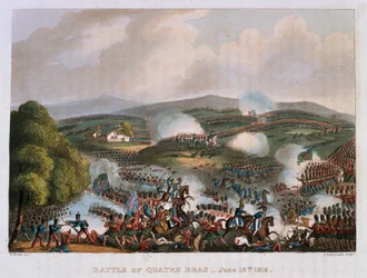 The Battle of Quatre Bras on 16th June, 1815, engraved by Thomas Sutherland