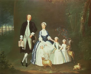 Baptist Noel, 4th Earl of Gainsborough and His Wife, Elizabeth, with Their Children