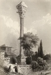 Column of Marcian, Istanbul, Turkey, Engraved by H. Adlard
