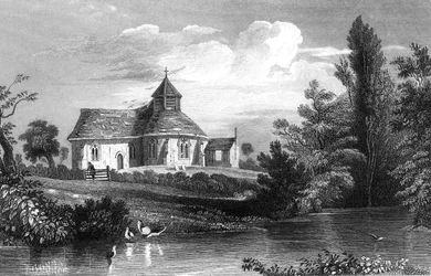 Little Maplestead Church, Essex, engraved by Henry Wallis